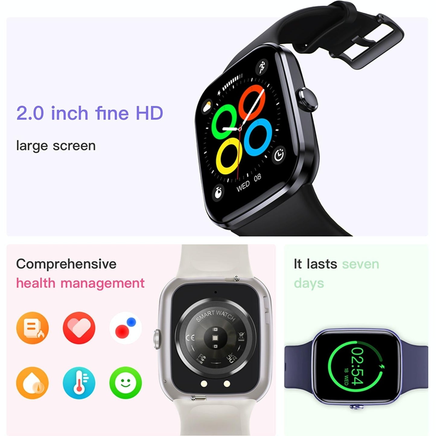 Ip67 Waterproof Smart Bracelet Bluetooth Call Fitness Tracker - White