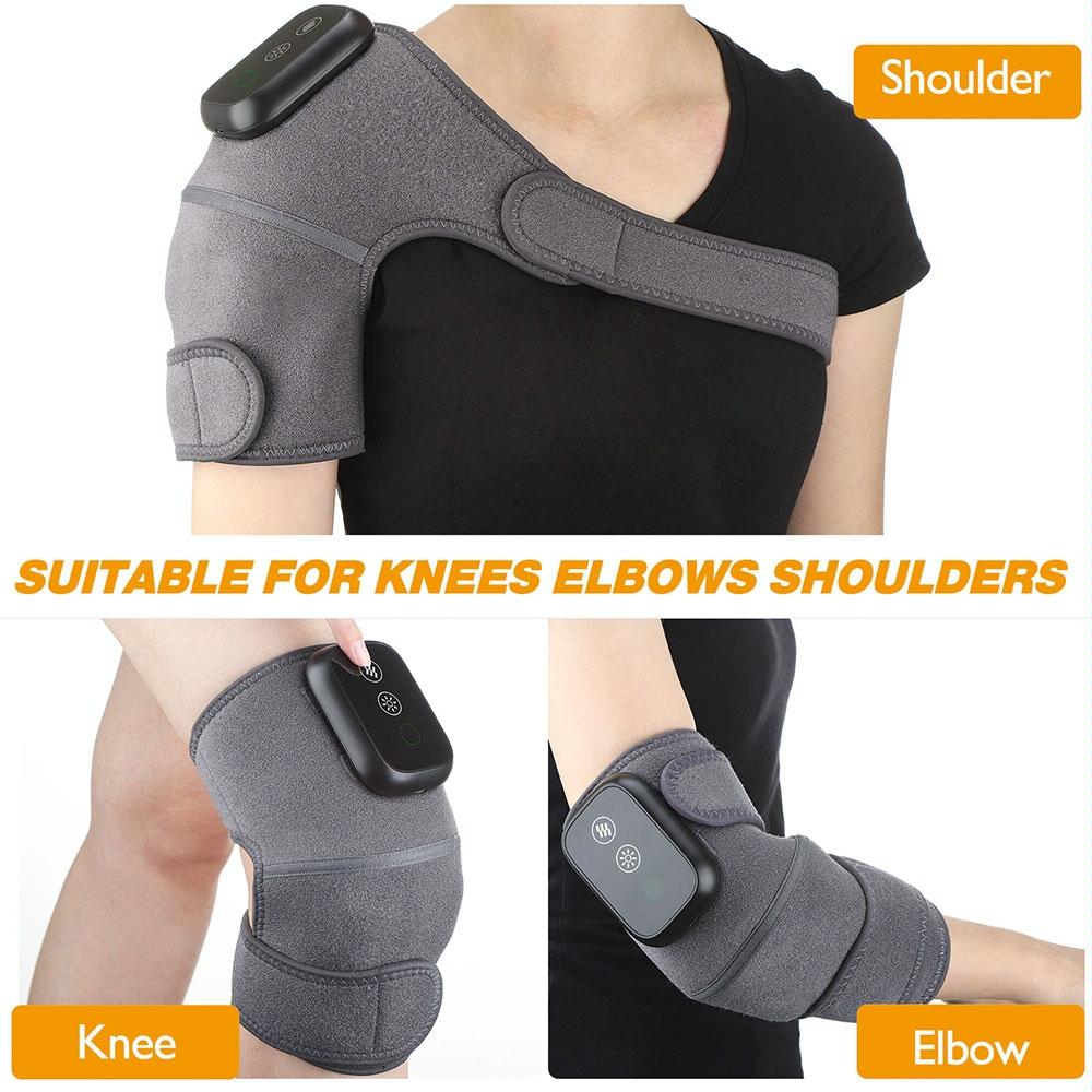 Vibrating Knee Massager With Heat Therapy Gray