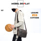 Men Leather Shoulder Bag Double Layer - Yellow Brown