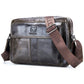 Men Leather Shoulder Bag Double Layer - Yellow Brown
