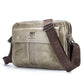Men Leather Shoulder Bag Double Layer - Yellow Brown
