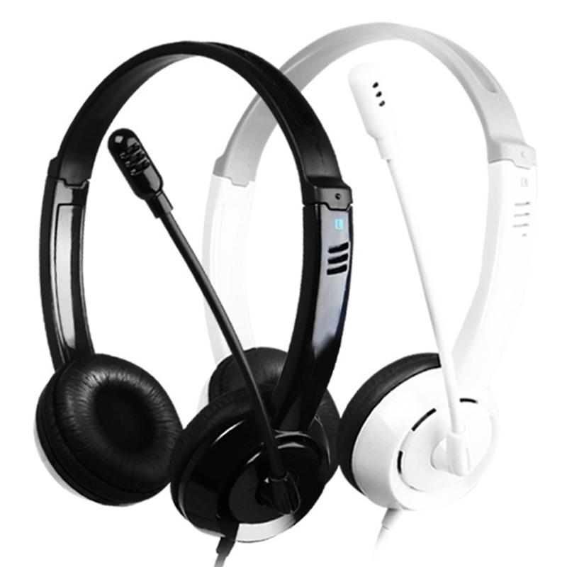Head-Mounted Children'S Learning Headset With Mic 1.8M Cable Usb Style - White