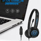 Head-Mounted Children'S Learning Headset With Mic 1.8M Cable Usb Style - White