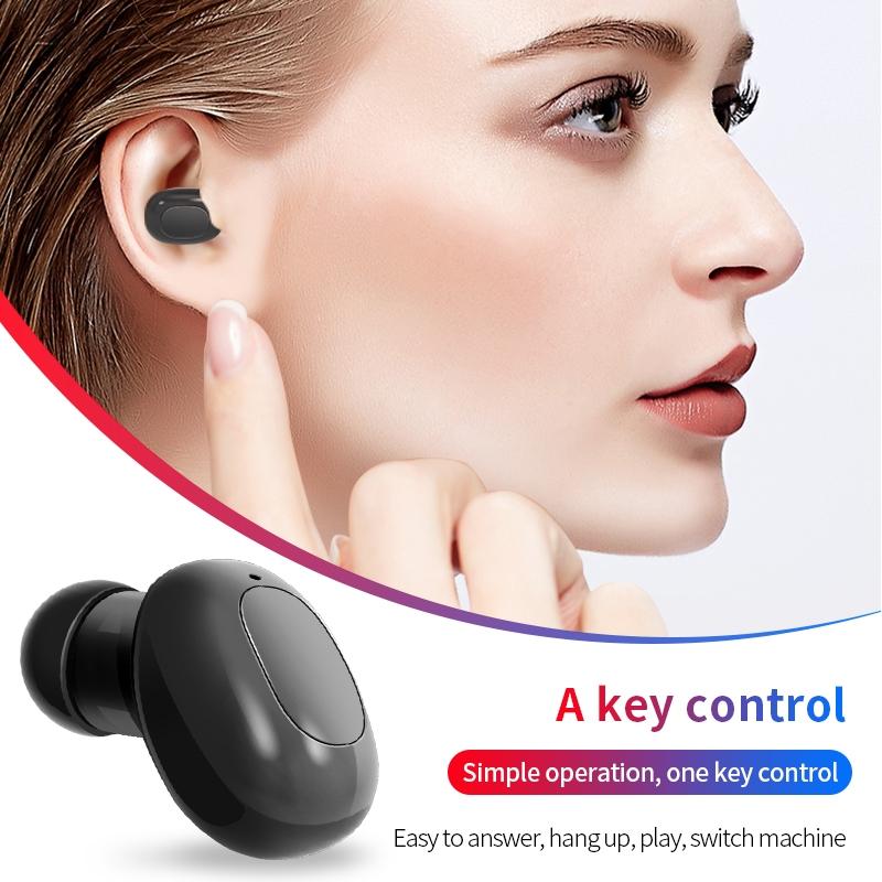 Wireless Bluetooth Earphones - Space Capsule Shape with Magnetic Charging Box & Lanyard - Black