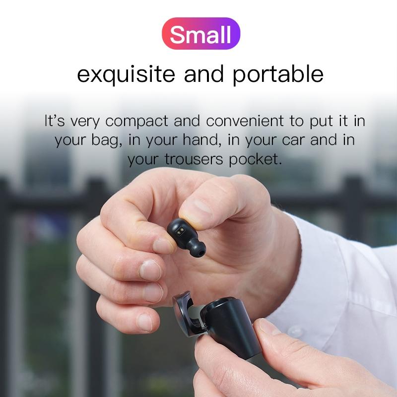 Bluetooth 5.0 Wireless Earbuds with Charging Case - Black