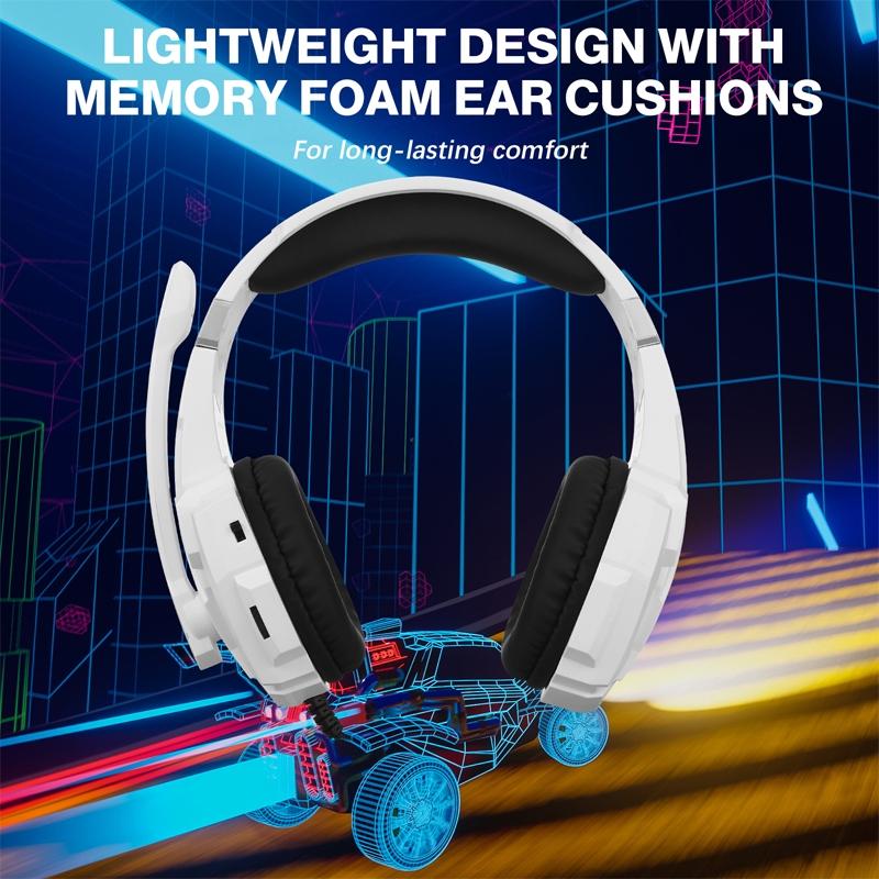 Pro Gaming Headset With Mic 2.1M Cable - Black White