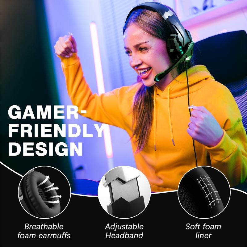 Pro Gaming Headset With Mic 2.1M Cable - Black White
