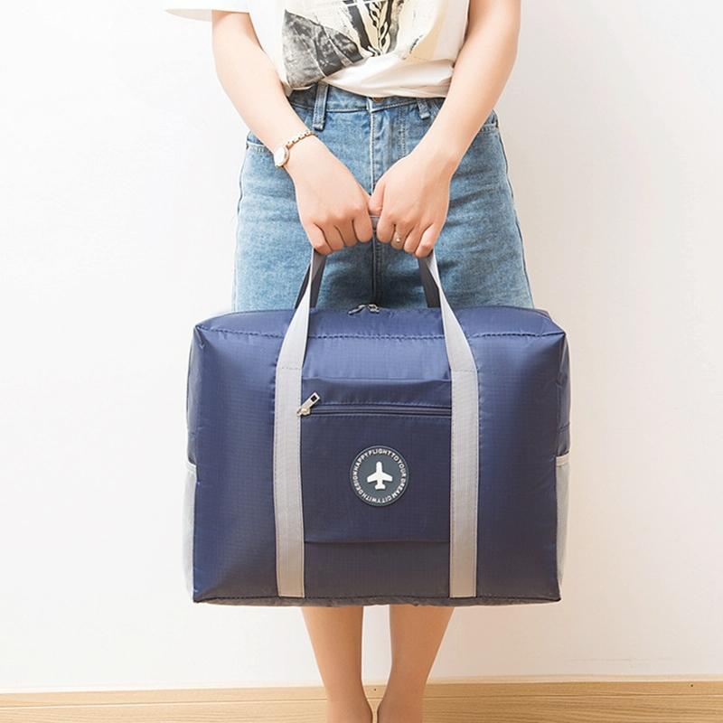 Folding Travel Bag with Trolley Case for Luggage - Pink