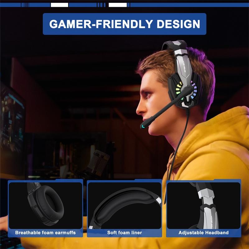 2.1M Gaming Headset With Mic Kotion Each G9000 Plus - Black White