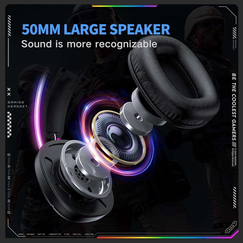 Rgb Light Gaming Headset 2M Cable - Pink