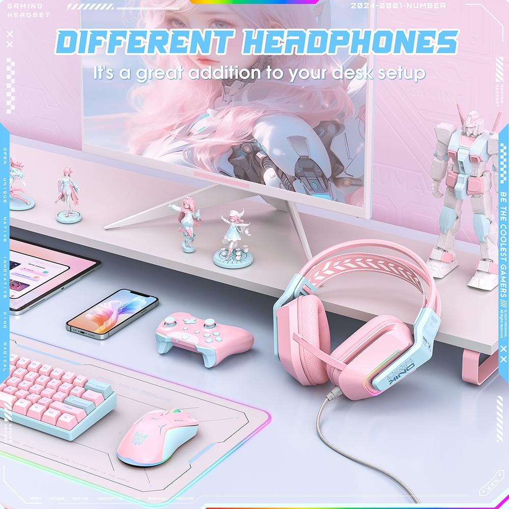 Rgb Gaming Headset With Microphone 2.2M Length - White