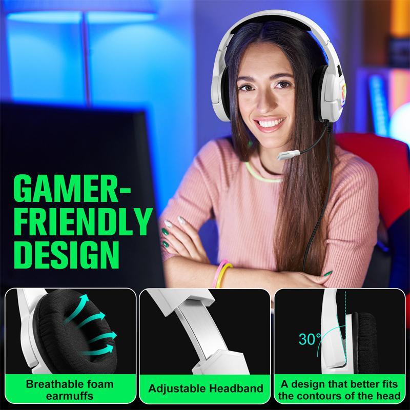 Omni-Directional Esports Headset 1.9M Length - White