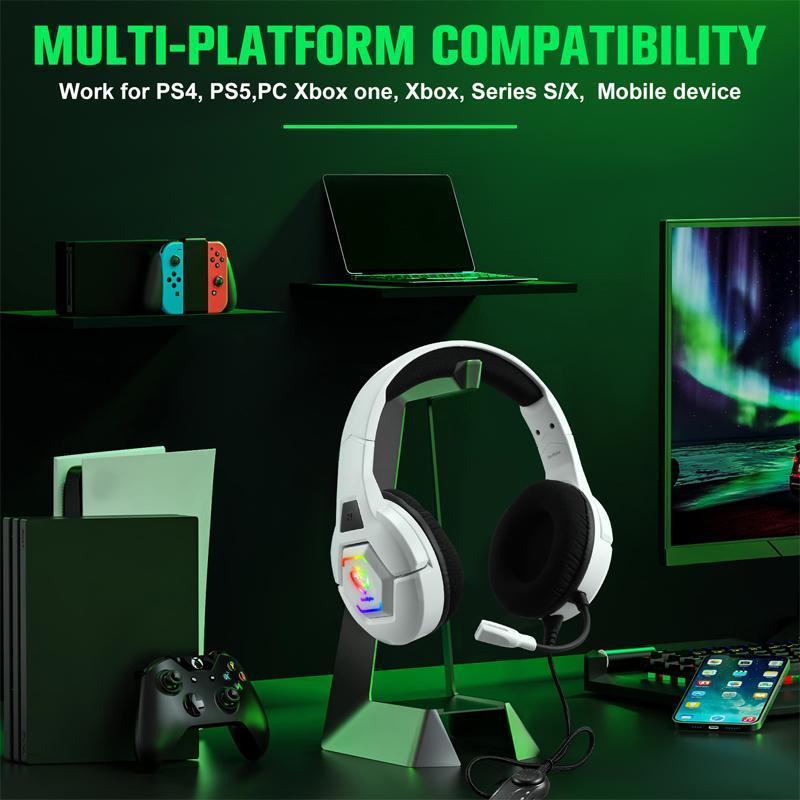 Omni-Directional Esports Headset 1.9M Length - White