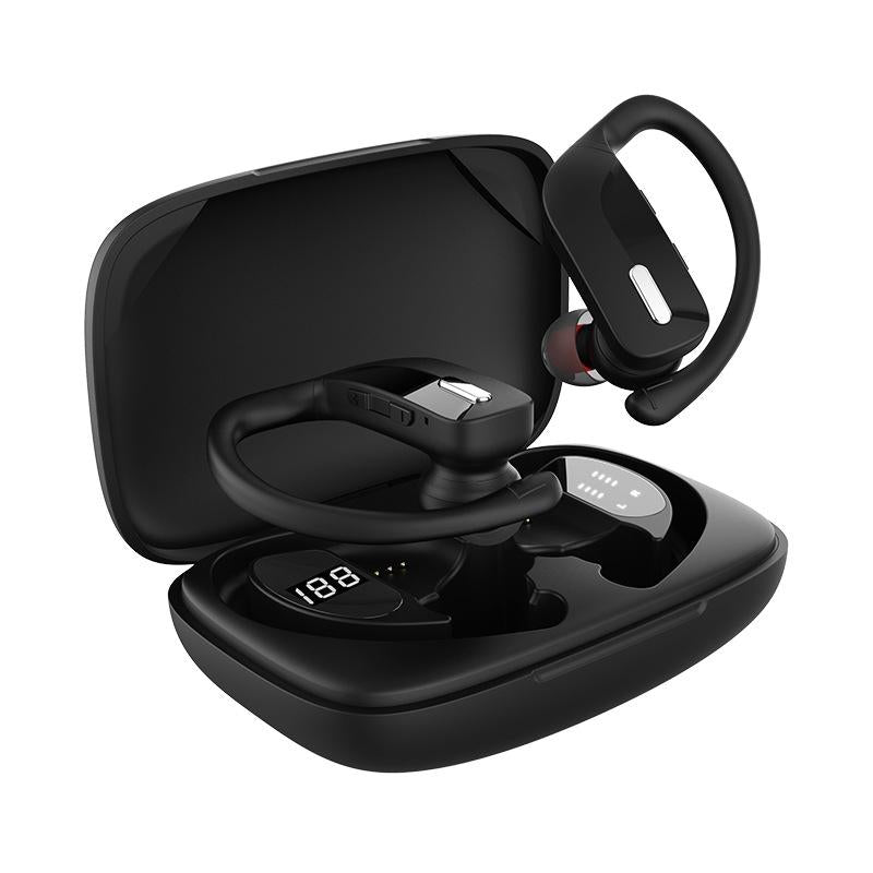 Wireless Noise-cancelling Bluetooth Earbuds with Dual Battery Display - T16 Black