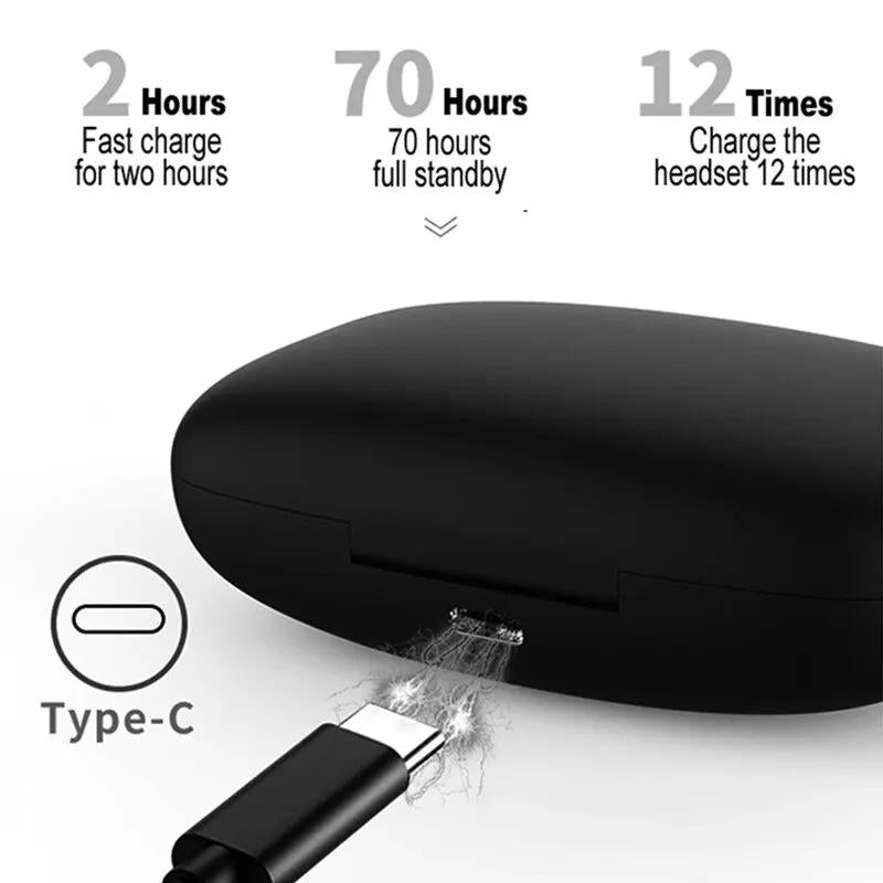 Wireless Noise-cancelling Bluetooth Earbuds with Dual Battery Display - T16 Black