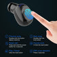 Waterproof Touch Wireless Bluetooth Earphones with Charging Box - 5.0 - Black