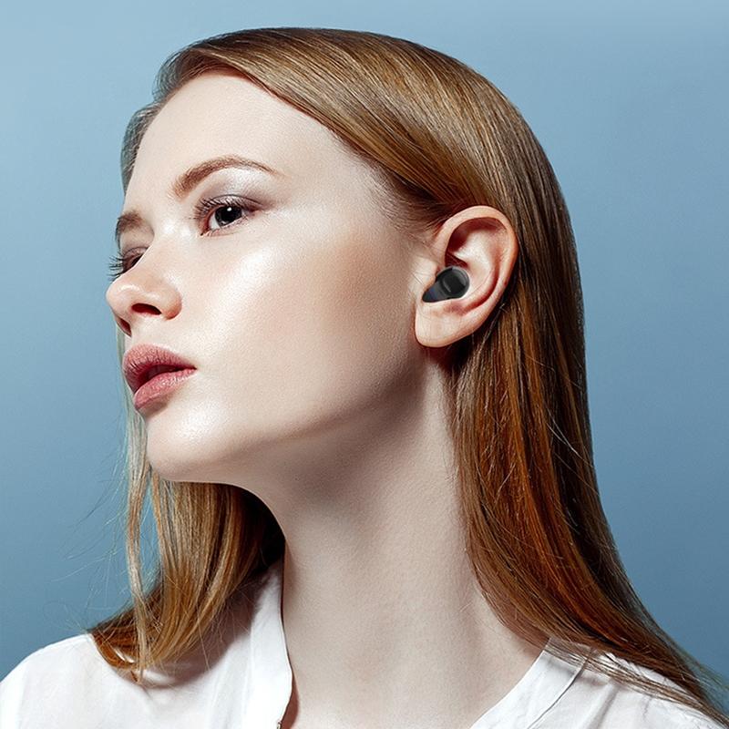 Waterproof Touch Wireless Bluetooth Earphones with Charging Box - 5.0 - Black