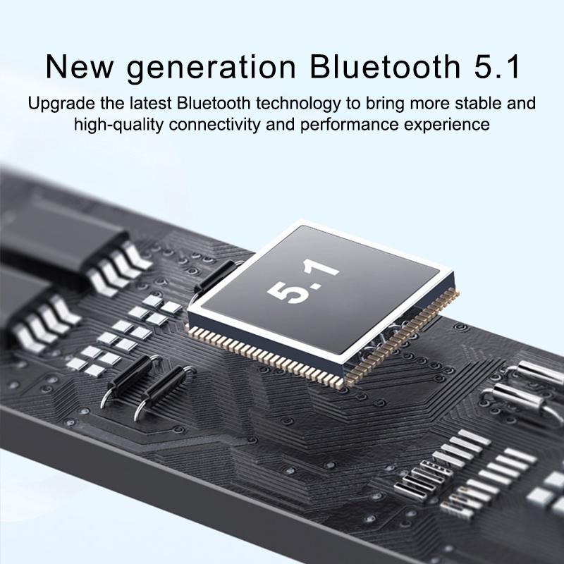 Wireless Bluetooth Earphones with Noise Reduction - 5.1 - Black