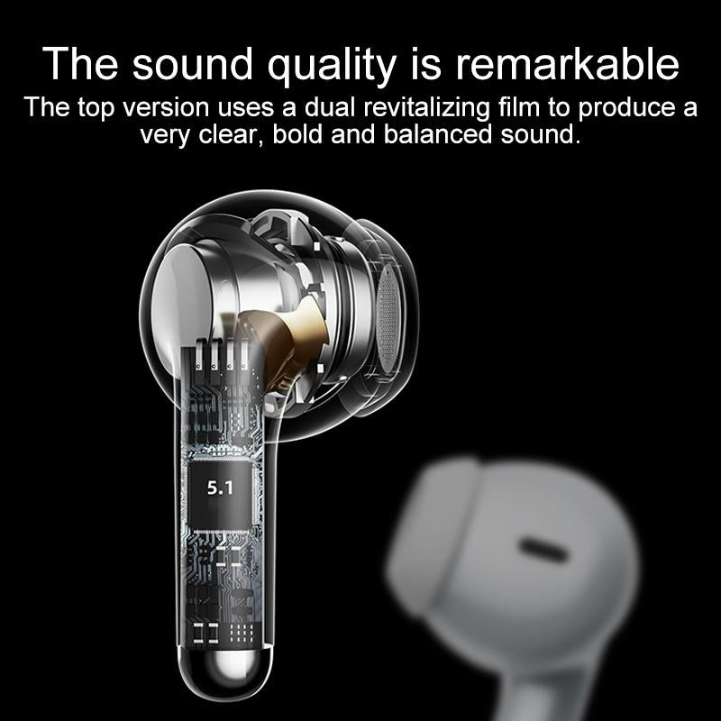 Wireless Bluetooth Earphones with Noise Reduction - 5.1 - Black
