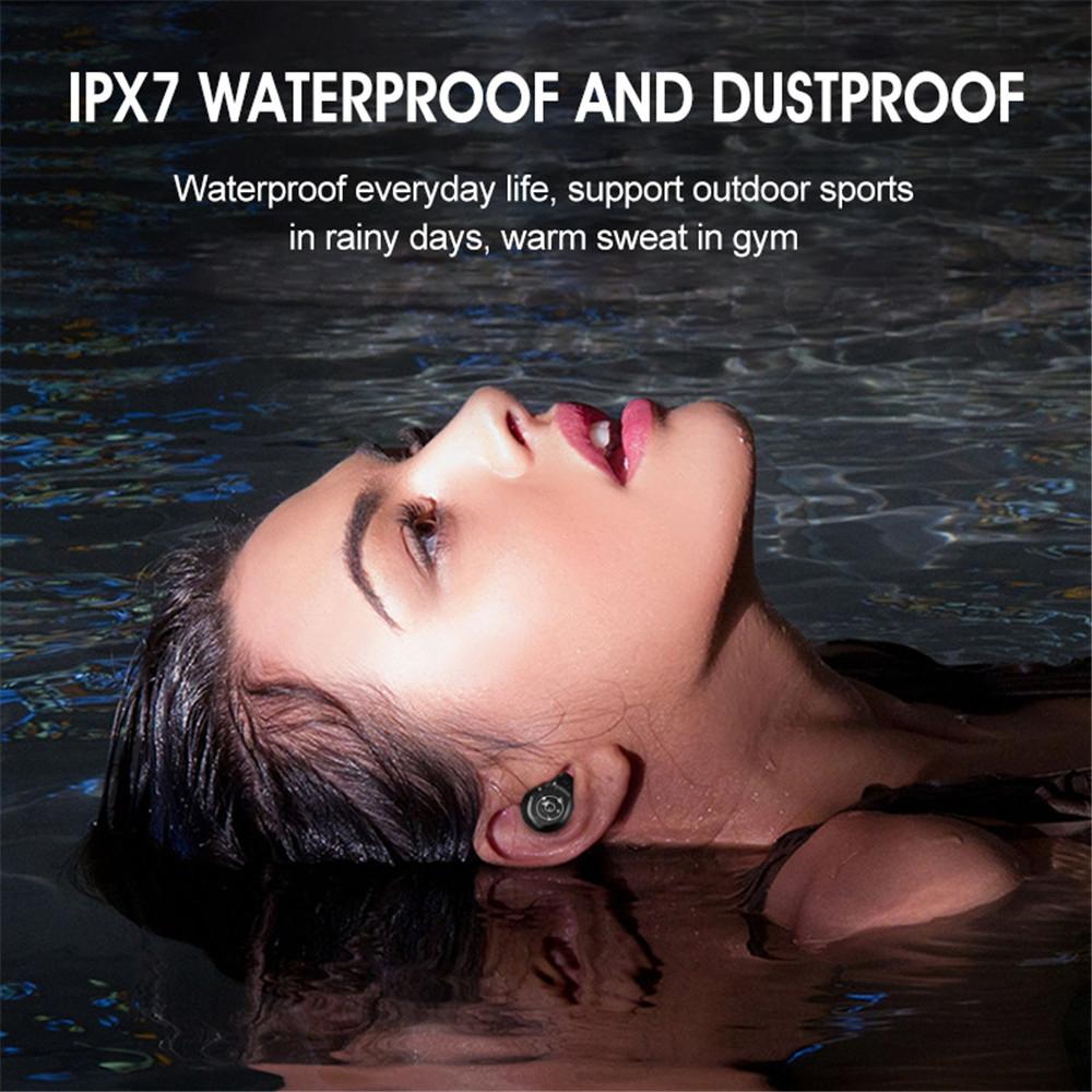Intelligent Noise Cancelling Bluetooth Earphones with Touch Control and Charging Box - Black