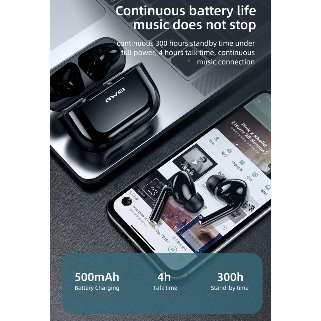 Wireless T29 Sports Headset with Charging Case - Bluetooth V5.0 - Black