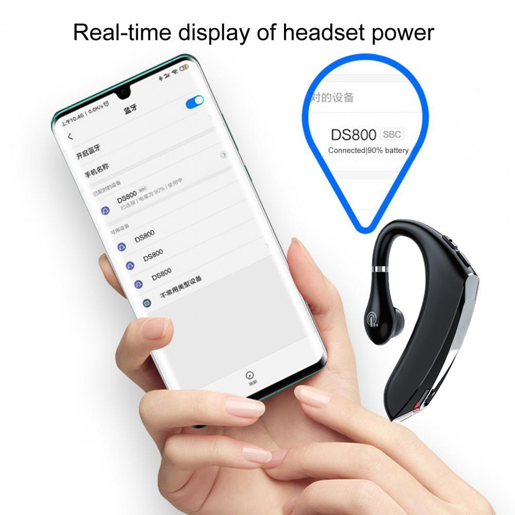 Universal Hanging Ear Wireless Bluetooth 5.0 Earphone for Business and Sports - Black