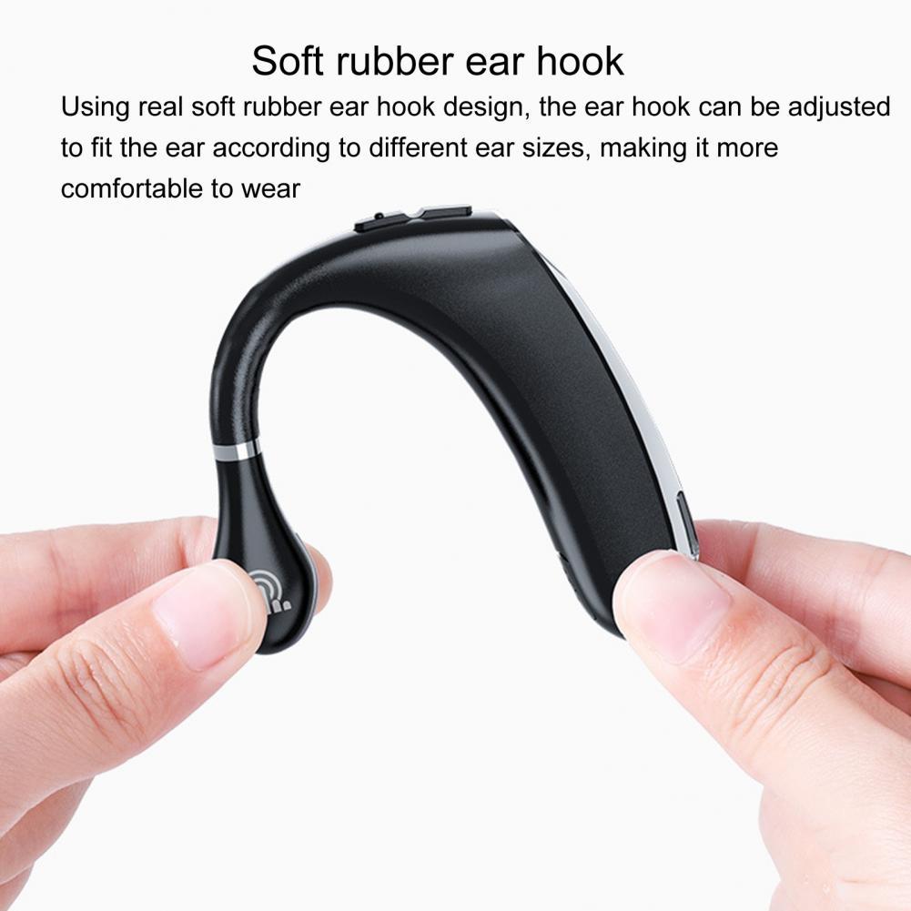 Universal Hanging Ear Wireless Bluetooth 5.0 Earphone for Business and Sports - Black