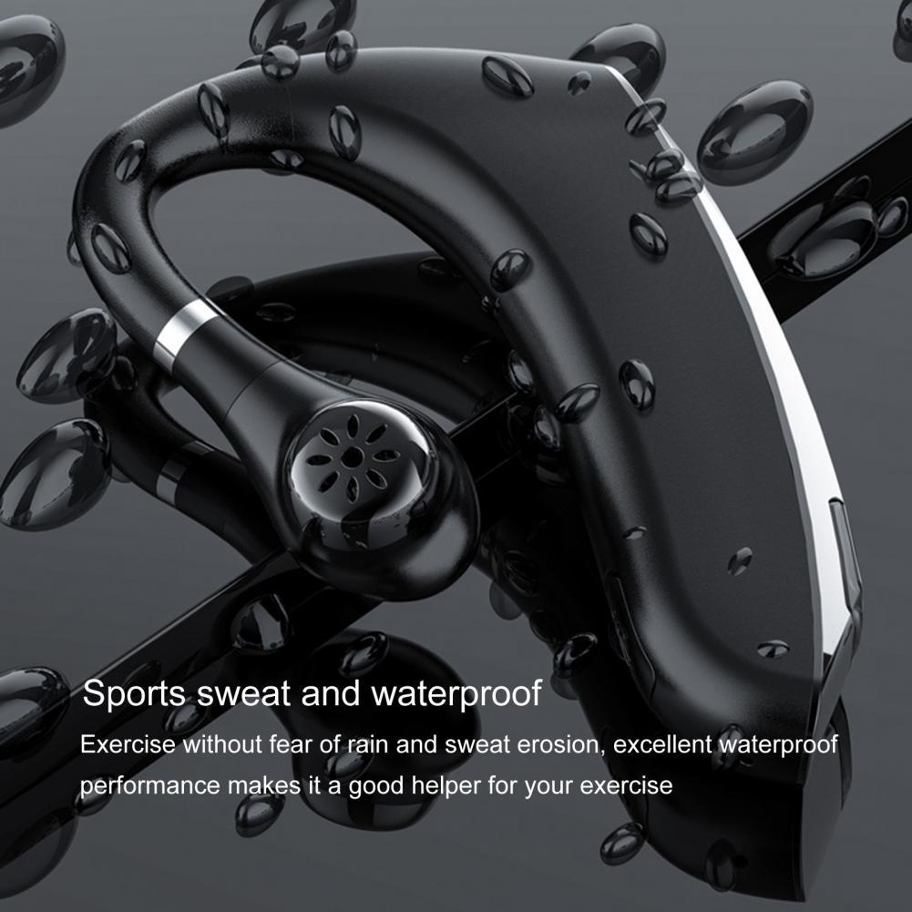 Universal Hanging Ear Wireless Bluetooth 5.0 Earphone for Business and Sports - Black