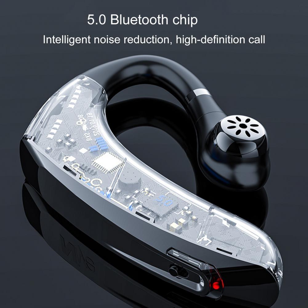 Universal Hanging Ear Wireless Bluetooth 5.0 Earphone for Business and Sports - Black