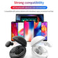 Wireless Bluetooth Earphones - Space Capsule Shape with Magnetic Charging Box & Lanyard - White + Black