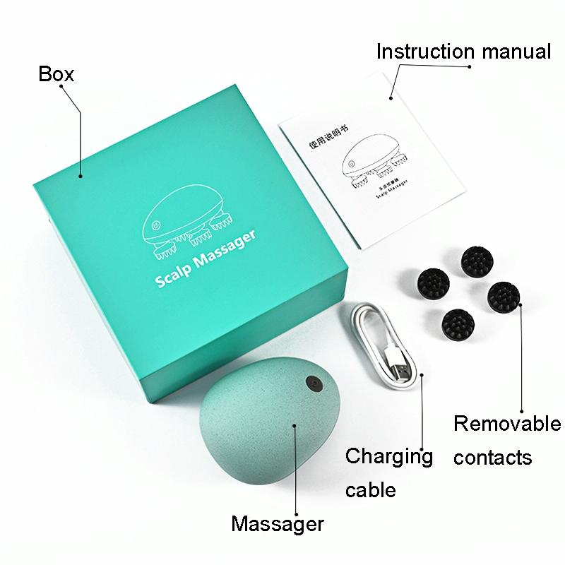 Compact Electric Head Massager Fits All Hair Types - White