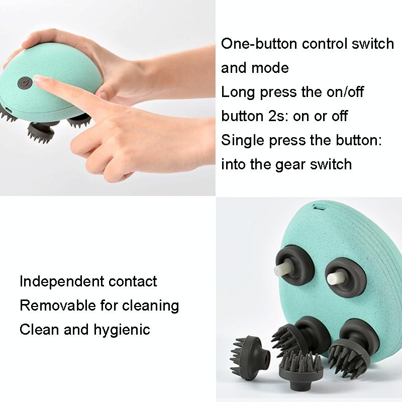 Compact Electric Head Massager Fits All Hair Types - White