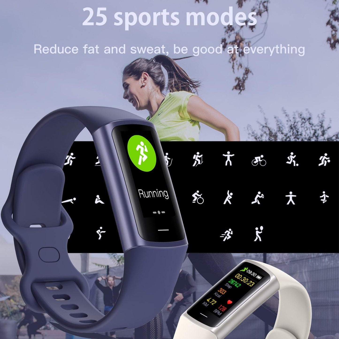 Waterproof C68L Fitness Tracker - Ip67 - Black