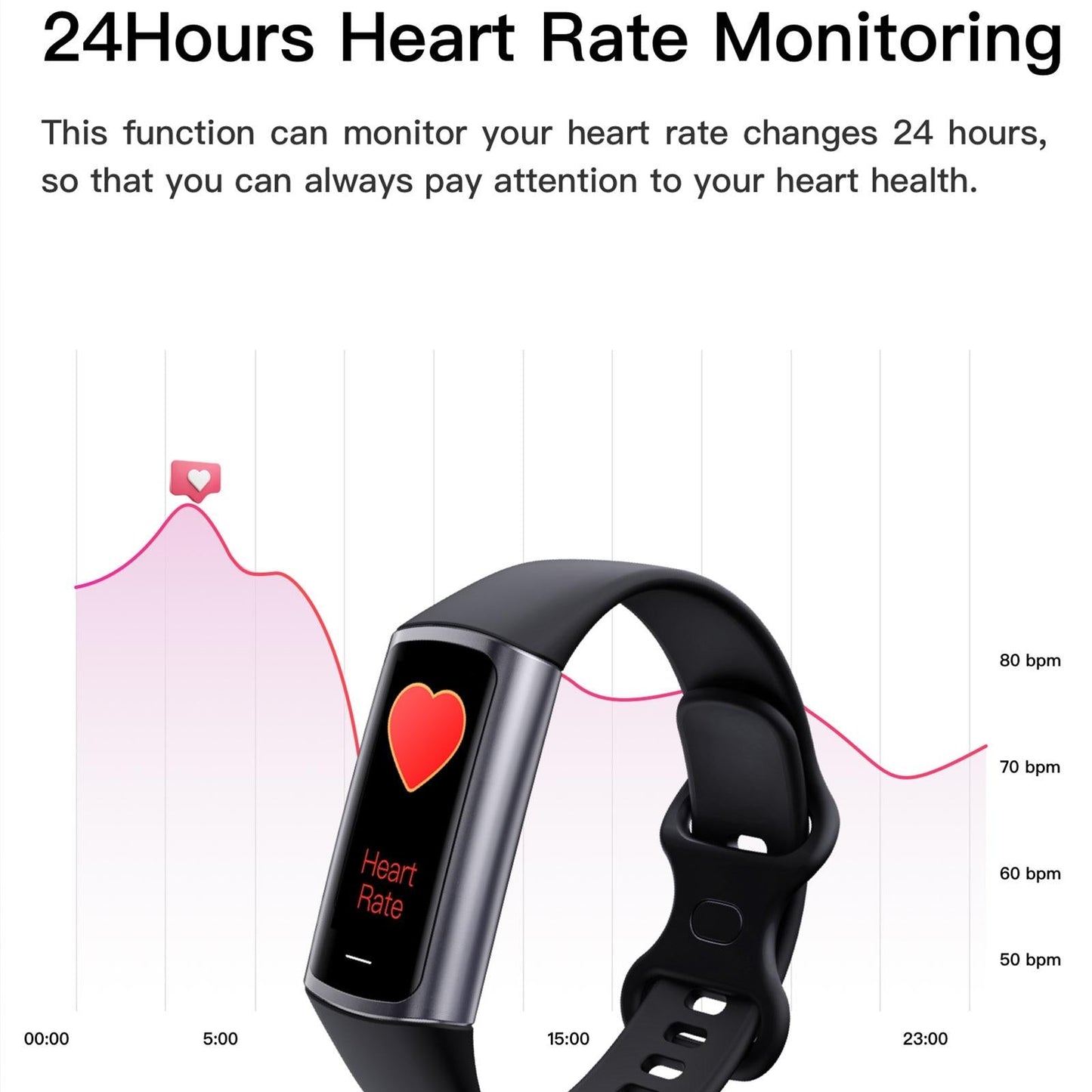 Waterproof C68L Fitness Tracker - Ip67 - Black