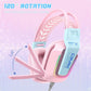 Rgb Gaming Headset With Microphone 2.2M Length - Pink