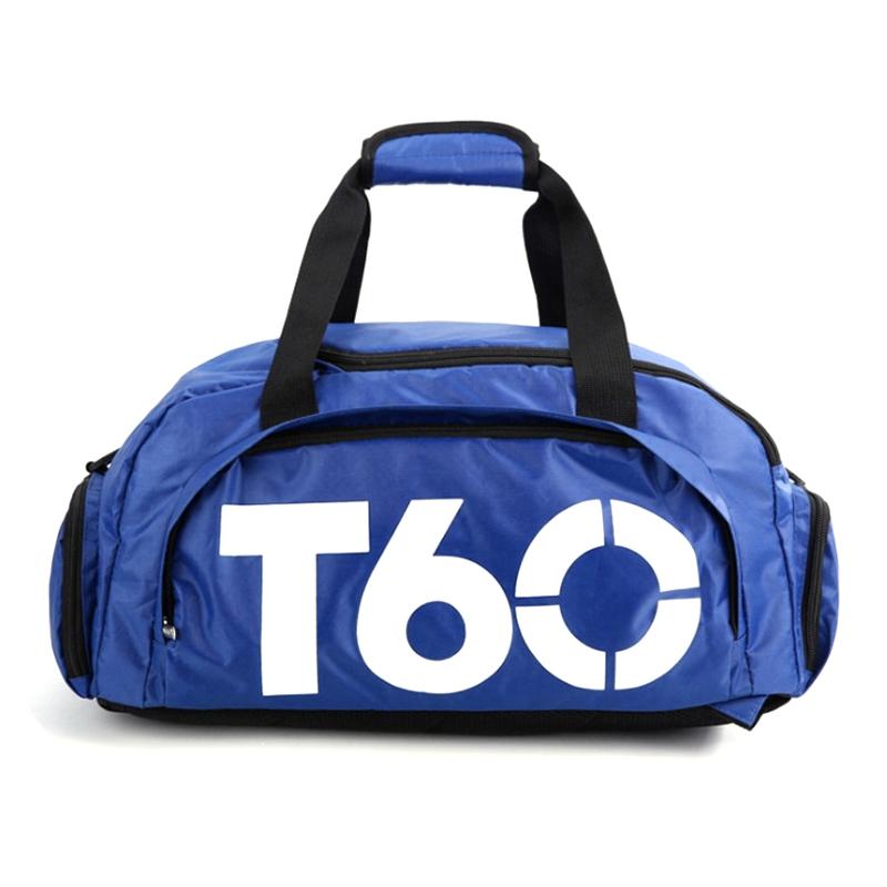 Waterproof Fitness Backpack For Swimming And Travel - Simple Black Bottom Blue Word