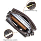 Men Leather Shoulder Bag Double Layer - Iron Blue