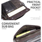 Men Leather Shoulder Bag Double Layer - Iron Blue
