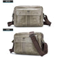 Men Leather Shoulder Bag Double Layer - Iron Blue