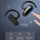 Digital Display Bluetooth Earphones - Bone Conduction Stereo - Blue