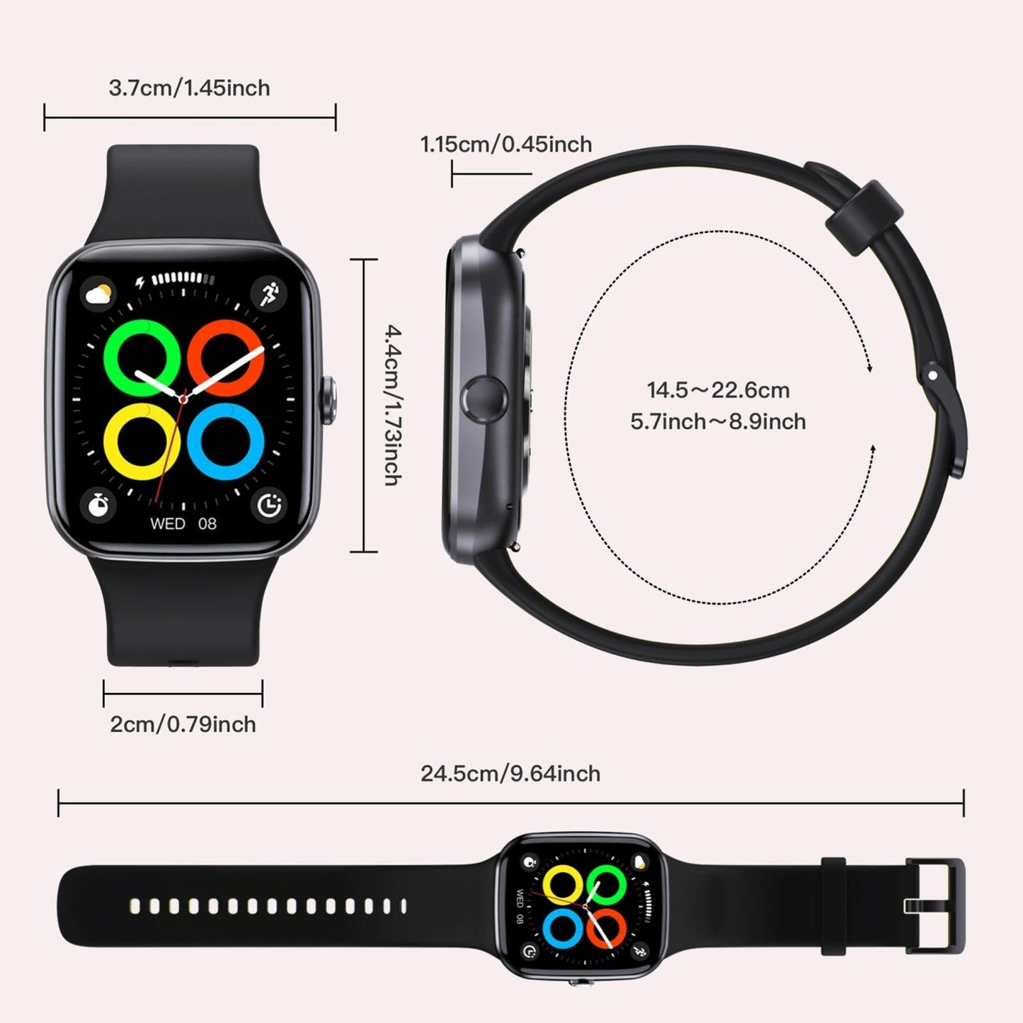 Ip67 Waterproof Smart Bracelet Bluetooth Call Fitness Tracker - Blue