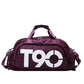 Large Capacity Sports Bag With Wet / Dry Separation - Deep Blue White