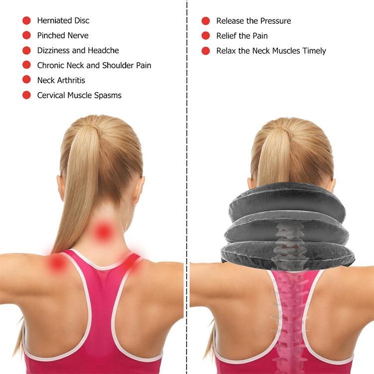 Full Cashmere Cervical Traction Instrument Neck Massage & Support - Grey