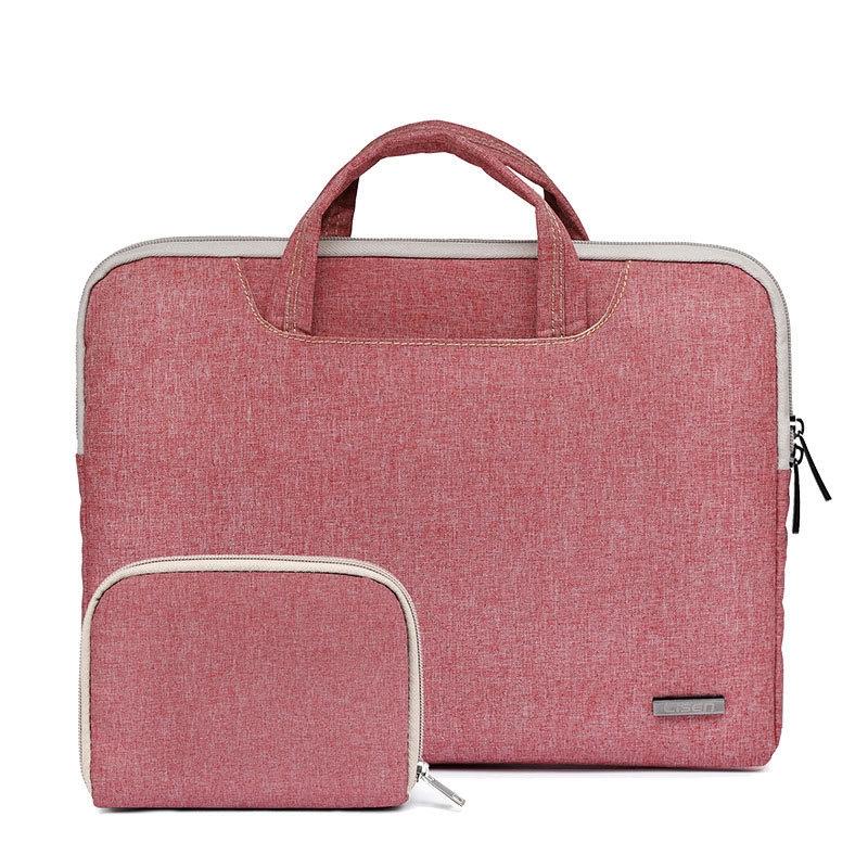 15.6 Inch Simple Business Laptop Bag With Liner - Ls-116 - Canvas Small Elephant Red