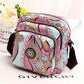 Waterproof Nylon Multilayer Crossbody Bag For Women - Pink Flower