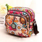 Waterproof Nylon Multilayer Crossbody Bag For Women - Pink Flower