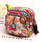 Waterproof Nylon Multilayer Crossbody Bag For Women - Pink Flower