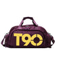 Large Capacity Sports Bag With Wet / Dry Separation - Purple Yellow
