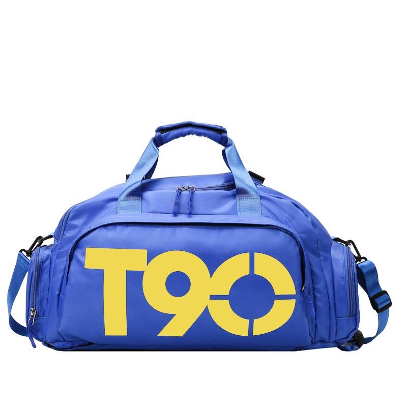 Large Capacity Sports Bag With Wet / Dry Separation - Purple Yellow
