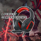 Retractable Mic Gaming Headset 3.5Mm Plug 2.2M Cable - Black Purple